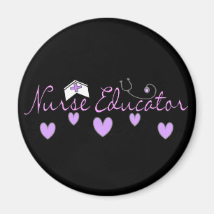 Nurse Educator Pink Hearts Design Magnet