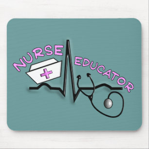 Nurse Educator QRS and Nurse Cap Design Mouse Pad
