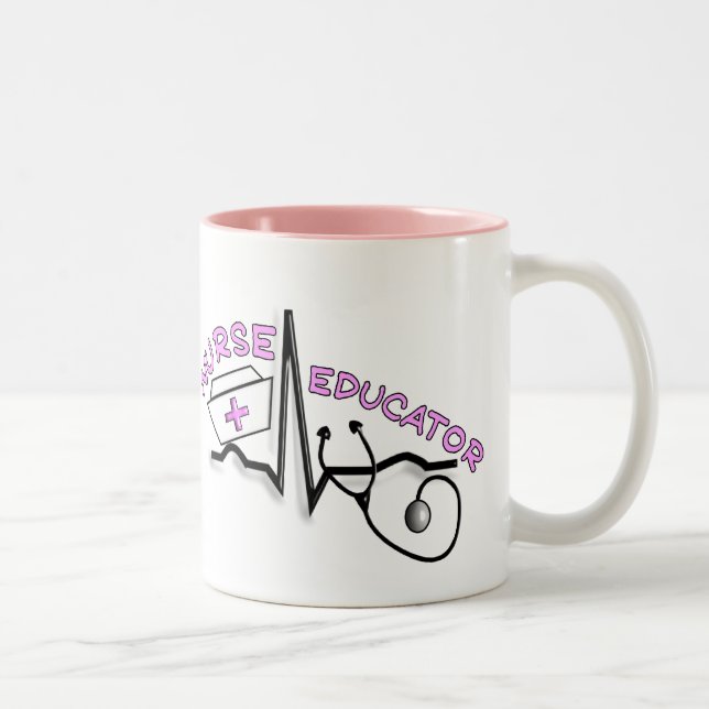 Nurse Educator QRS and Nurse Cap Design Two-Tone Coffee Mug (Right)