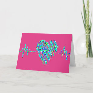 Nurse ekg heart romantic card