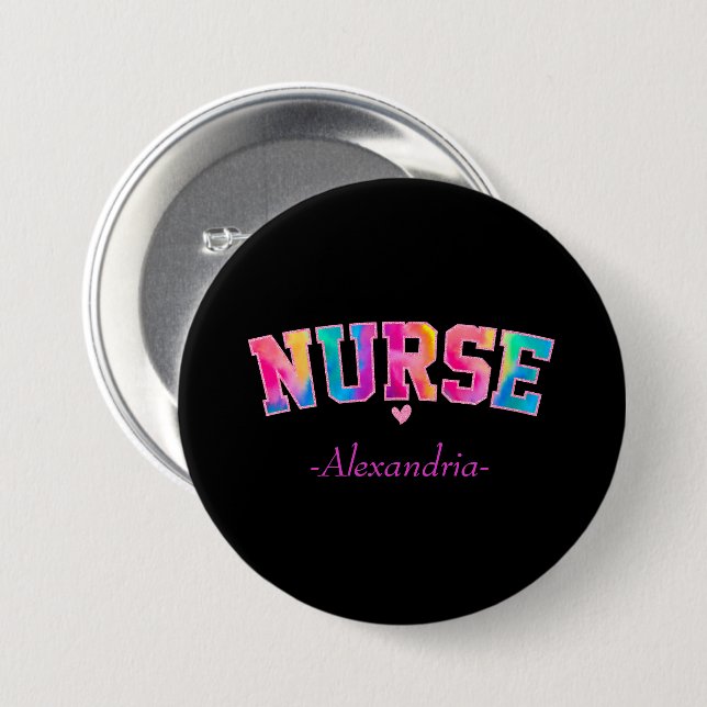 Nurse Elegant Color 7.5 Cm Round Badge (Front & Back)