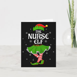 Nurse Elf Christmas Family Girls Women Elf Squad X Card