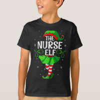 Nurse Elf Christmas Girls Women Elf Squad Xmas Fam