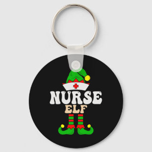 Nurse Elf Xmas Matching Family Group Christmas Par Key Ring
