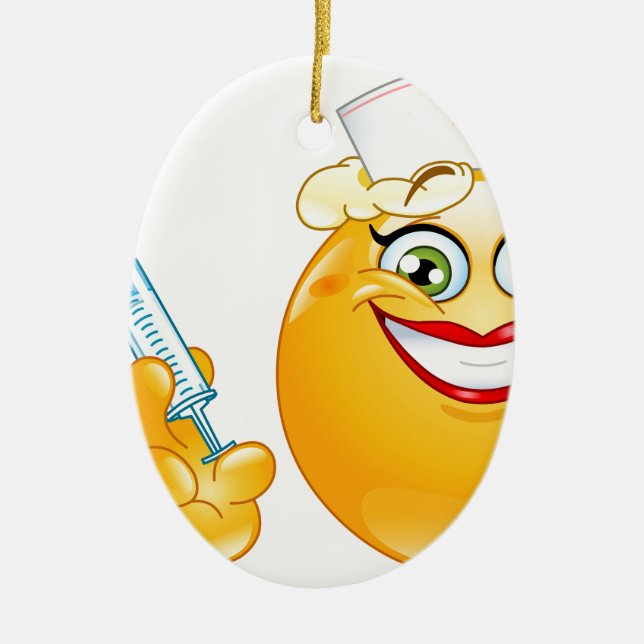 nurse emoji ceramic tree decoration (Front)