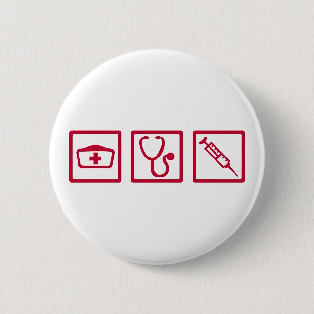 Nurse equipment 6 cm round badge (Front)
