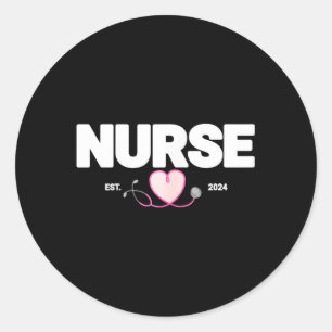 Nurse Est 2024 - New Nurses Gift Classic Round Sticker
