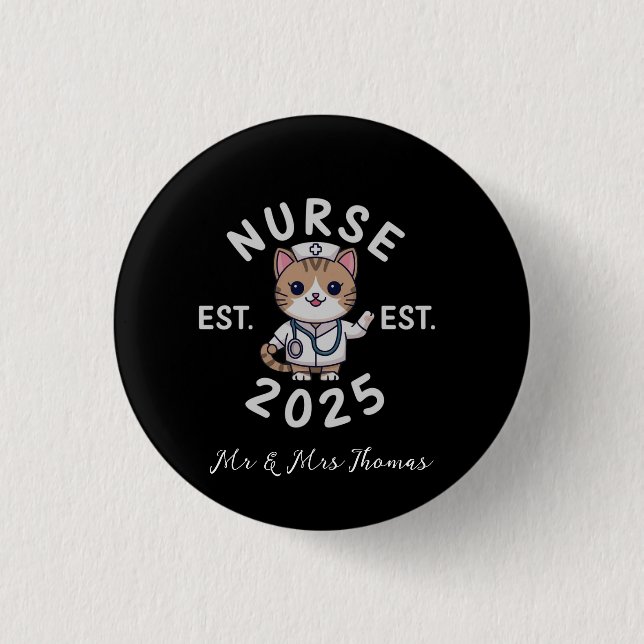 Nurse Est 2025: Celebrate the Future of Nursing 3 Cm Round Badge (Front)