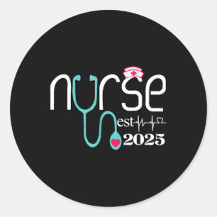 Nurse Est 2025 Rn Nursing School Graduation Gradua Classic Round Sticker