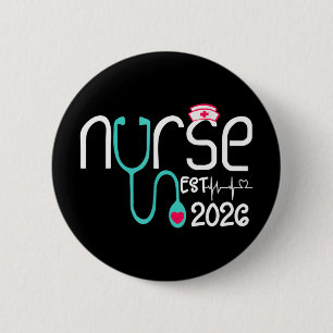 Nurse Est 2026 Rn Nursing School Graduation Gradua 6 Cm Round Badge