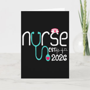 Nurse Est 2026 Rn Nursing School Graduation Gradua Card