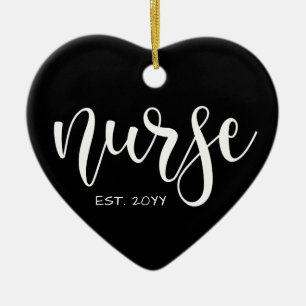 Nurse Est Custom Year Student Nurse RN graduation Ceramic Ornament