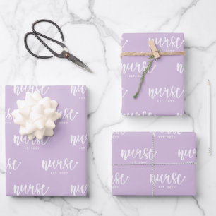 Nurse Est Custom Year Student Nurse RN graduation Wrapping Paper Sheet