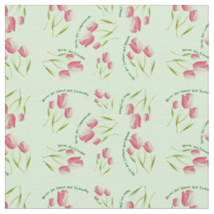 Nurse Fabric Tulips Design Light Green