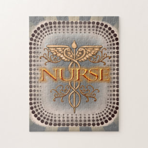 Nurse Fancy Caduceus Jigsaw Puzzle