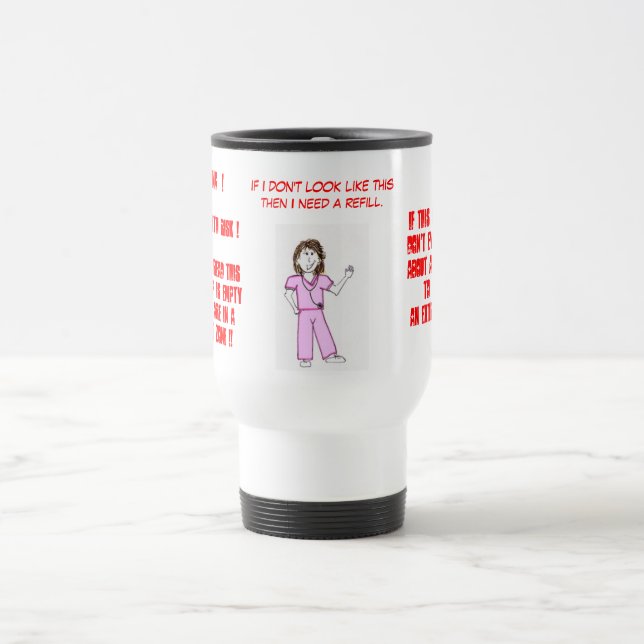 Nurse Flack - Rx. Caffeine prn Travel Mug (Center)