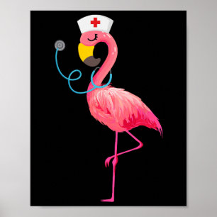 Nurse Flamingo - Funny Flamingo Lover Nursing Poster