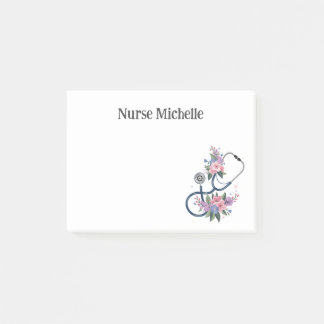 Nurse Floral Stethoscope Desk Notes Gift