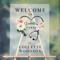 Nurse Floral Stethoscope Graduation Party Welcome