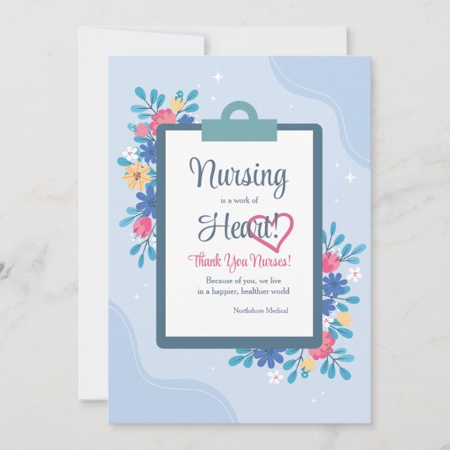 Nurse Floral Thank You Invitation (Front)