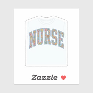 Nurse Floral Varsity Lettering Shirt Design_1