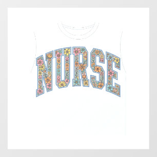 Nurse Floral Varsity Lettering Shirt Design_1