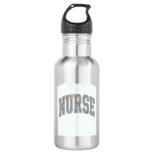 Nurse Floral Varsity Lettering Shirt Design_1 532 Ml Water Bottle