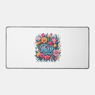 Nurse Flowers Nurse Desk Mat