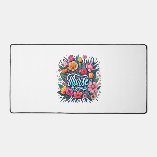 Nurse Flowers Nurse Desk Mat (Front)
