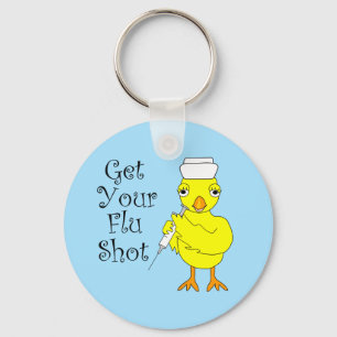Nurse Flu Shot Chick Key Ring
