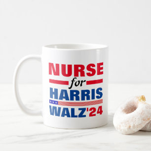 Nurse for Harris Walz Red Blue Coffee Mug