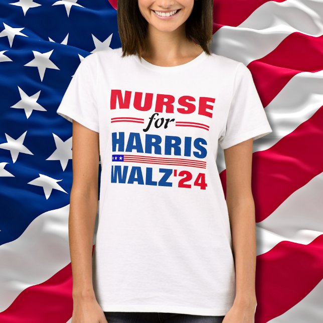 Nurse for Harris Walz Red Blue T-Shirt (Creator Uploaded)