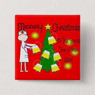 Nurse Funny and Twisted Christmas Humour 15 Cm Square Badge