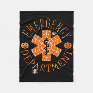 Nurse Funny Ghost Halloween Emergency Department E Fleece Blanket
