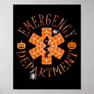 Nurse Funny Ghost Halloween Emergency Department E Poster