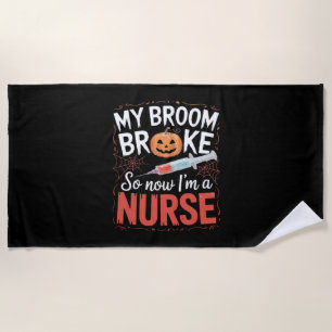 Nurse Funny Halloween Nursing Essential T-Shirt_1 Beach Towel