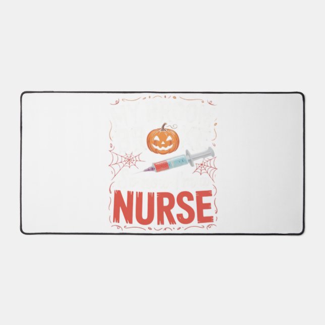 Nurse Funny Halloween Nursing Essential T-Shirt_1 Desk Mat (Front)