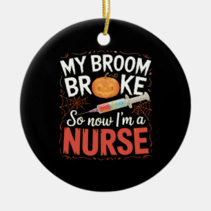 Nurse Funny Halloween Nursing Essential T-Shirt Ceramic Ornament