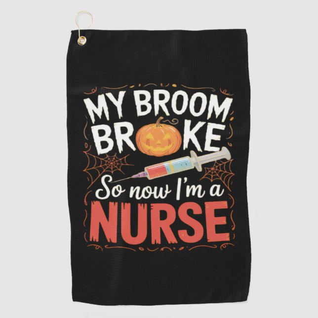 Nurse Funny Halloween Nursing Essential T-Shirt Golf Towel (Front)