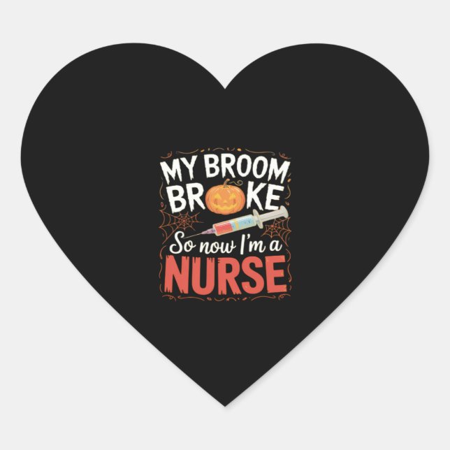 Nurse Funny Halloween Nursing Essential T-Shirt Heart Sticker (Front)