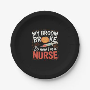 Nurse Funny Halloween Nursing Essential T-Shirt Paper Plate