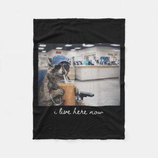Nurse Funny Racoon Live Here Nursing Student Er Fleece Blanket