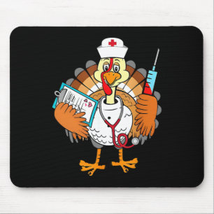 Nurse Funny Turkey Thankful Grateful Thanksgiving Mouse Pad