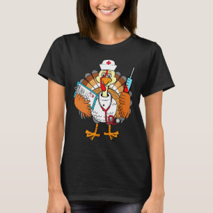 Nurse Funny Turkey Thankful Grateful Thanksgiving  T-Shirt
