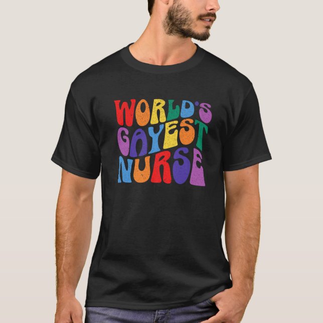 Nurse Gay Rainbow Pride March Medicine Ally Nursin T-Shirt (Front)