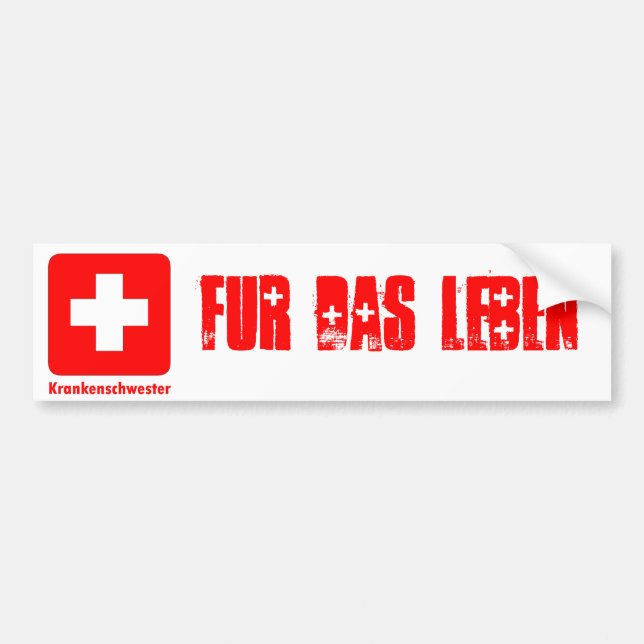 Nurse-German Bumper Sticker (Front)