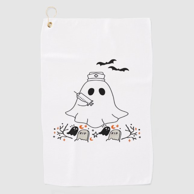 Nurse Ghost Cute Halloween Design Classic T-Shirt Golf Towel (Front)