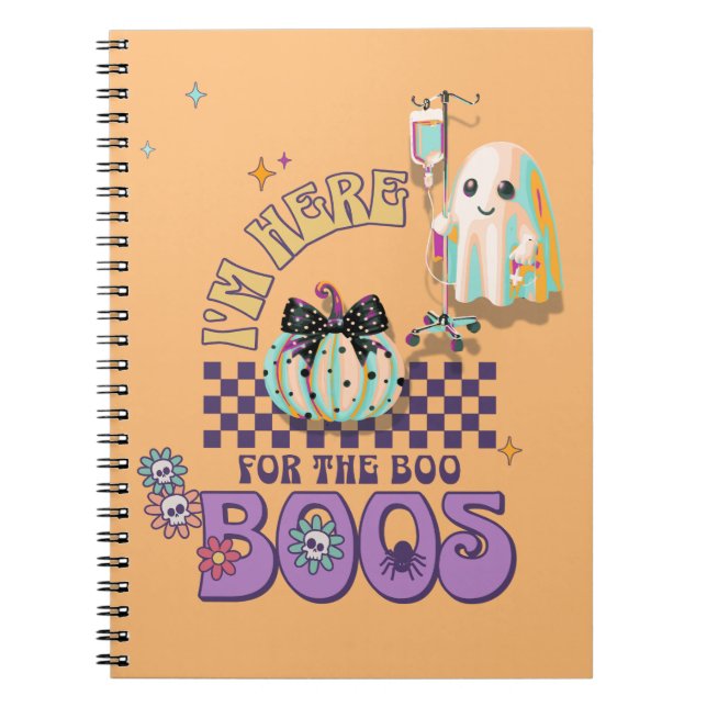 nurse ghost funny quote pumpkin coquette notebook (Front)