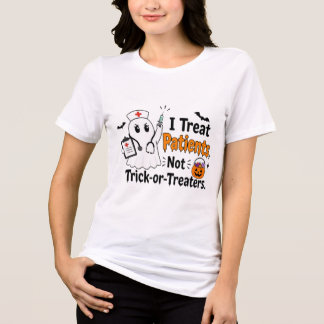 Nurse Ghost Halloween Trick or Treat T-Shirt Tri-Blend Shirt