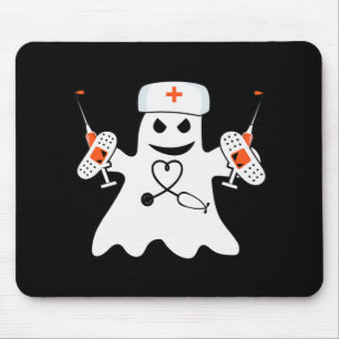 Nurse Ghost Lazy Halloween Costume Fun Nursing RN Mouse Pad